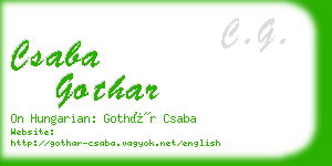 csaba gothar business card